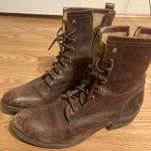 Frye lace up boots